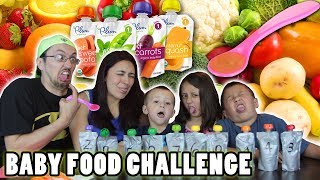 BABY FOOD CHALLENGE Fruits amp Vegetables amp Meat FUNnel V Fam [upl. by Hock]