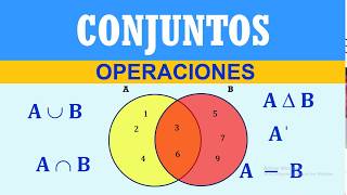 OPERACIONES CON CONJUNTOS  REUNIÓN INTERSECCIÓN DIFERENCIA Y COMPLEMENTO  APRENDO EN CASA [upl. by Pavel]