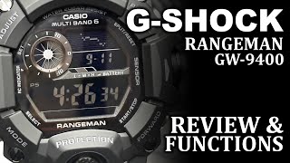 Gshock GW9400 Rangeman  Watch Review and Functions [upl. by Eidnalem]