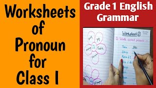 Worksheets of Pronoun For Class I  English Grammar  Pronoun Worksheets  Grade 1 English Grammar [upl. by Daas]