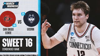 UConn vs San Diego State  Sweet 16 NCAA tournament extended highlights [upl. by Lamson]