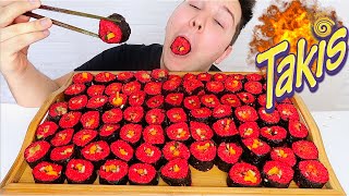 100 Fire Takis Sushi Challenge • MUKBANG [upl. by Kalagher]