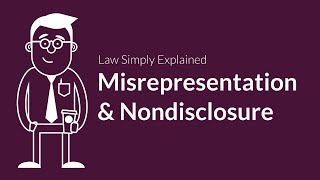 Misrepresentation and Nondisclosure  Contracts  Defenses amp Excuses [upl. by Ennaylime661]