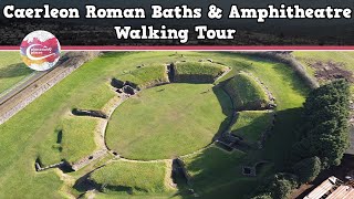 CAERLEON ROMAN BATHS amp AMPHITHEATRE WALES  Walking Tour  Pinned on Places [upl. by Eanil814]