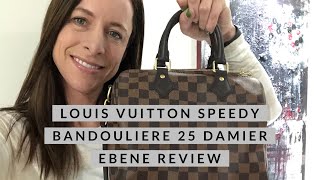 Louis Vuitton Speedy Bandouliere 25 Damier Ebene  Modeling shots on taller person [upl. by Ttej30]