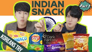 ULTIMATE INDIAN SNACK HAUL  KOREAN REACTION  PART 1 [upl. by Hartzel]