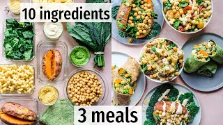 10 ingredients 3 effortless vegan meals  VEGAN MEAL PREP PDF guide [upl. by Jocelyne805]