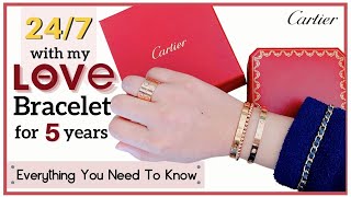 CARTIER LOVE BRACELET 247 FOR 5 YEARS HOW DID IT HOLD UP LongTerm Wear Review  My First Luxury [upl. by Atinaj519]