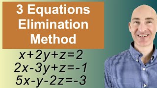 Solving Systems of 3 Equations Elimination [upl. by Enellij]