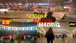 ATOCHA STATION MADRID 4K WALKING TOUR  2023 SPAIN [upl. by Ettezel712]