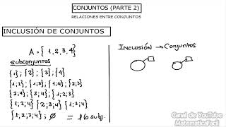 CONJUNTOS PARTE 2 INCLUSIÓN TIPOS CLASESETC [upl. by Eliak]