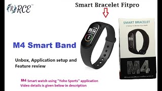 M4 Smart Band  Unboxing Setup dateTime First time setup and feature review [upl. by Tamera]