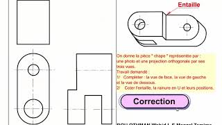 Série dexercices corrigés correspondance des vues Initiation au dessin industriel [upl. by Faustus122]