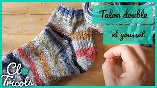 Le talon double et gousset heel flap and gusset  Tutoriel Chaussette [upl. by Anerhs]