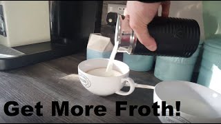 How to Get More Froth from Your Nespresso Coffee Aeroccino  Nespresso tips and help [upl. by Enilrek]