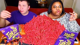 Takis Challenge • MUKBANG [upl. by Rahab]