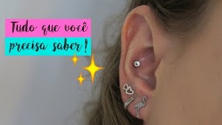 PIERCING CONCH DÓI Perfuração e cuidados [upl. by Serilda890]