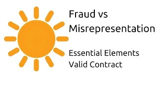 Fraud vs Misrepresentation  Other Essential Elements of a Valid Contract  CA CPT  CS amp CMA [upl. by Matilda]