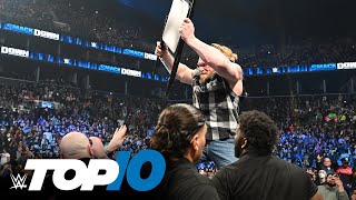 Top 10 Friday Night SmackDown moments WWE Top 10 March 25 2022 [upl. by Errot]