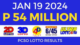 Lotto Result January 19 2024 9pm PCSO [upl. by Sarkaria855]