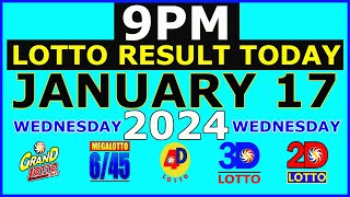 9pm Lotto Result Today January 17 2024 Wednesday [upl. by Yentiw883]